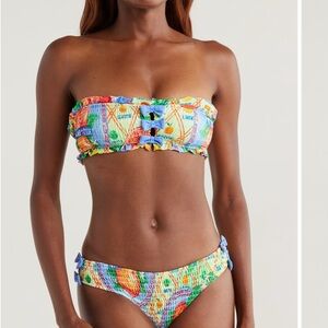 Colorful Strapless Bikini Set